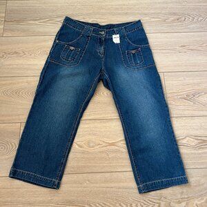 💙Pescara Blue Cropped Jeans, Size 42 - Versatile Style! NWT